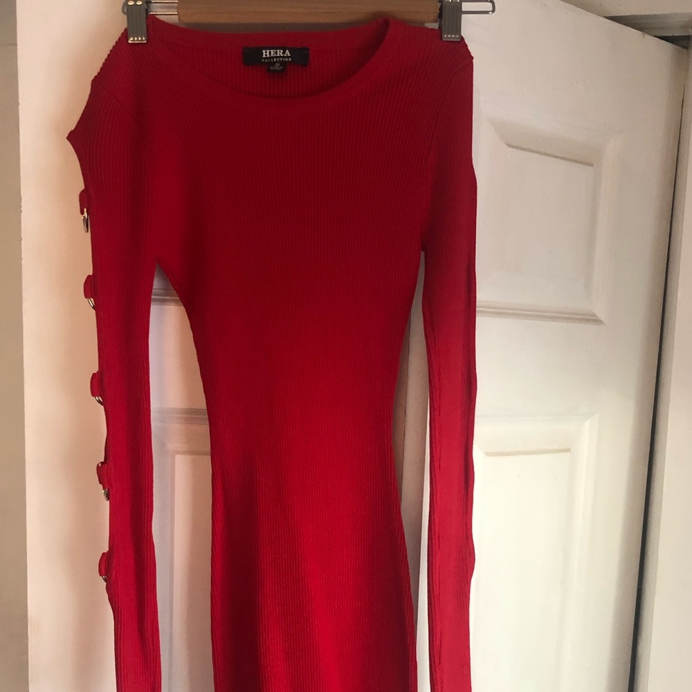 Fashion Nova Red mini sweater dress size small - Picture 2 of 3